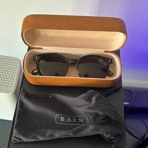 RAEN Brown Sunglasses Case with Black Pouch
